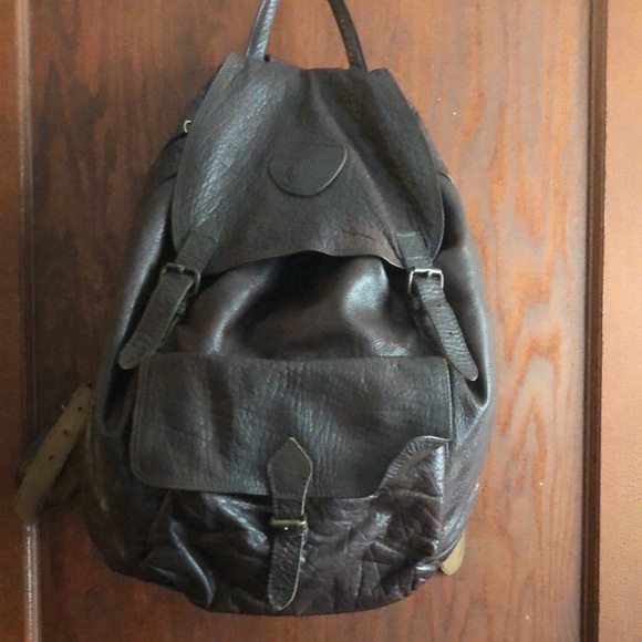 Back to school! Brown Leather Backpack - Picture 5 of 8